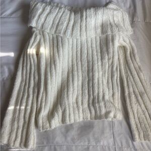 Cozy Off-Shoulder White Sweater